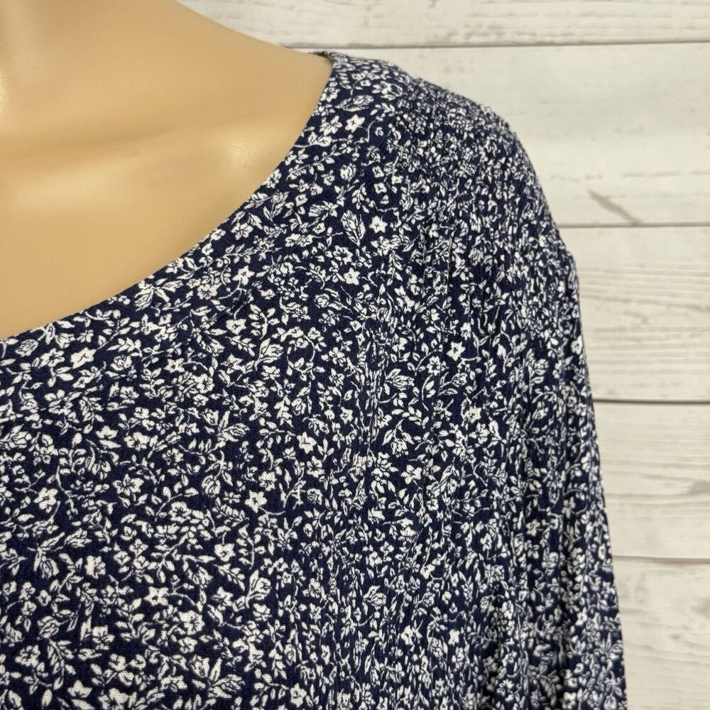 Lane Bryant Blouse Plus Size 24 Floral Print Long Sleeve Rayon - Picture 4 of 12